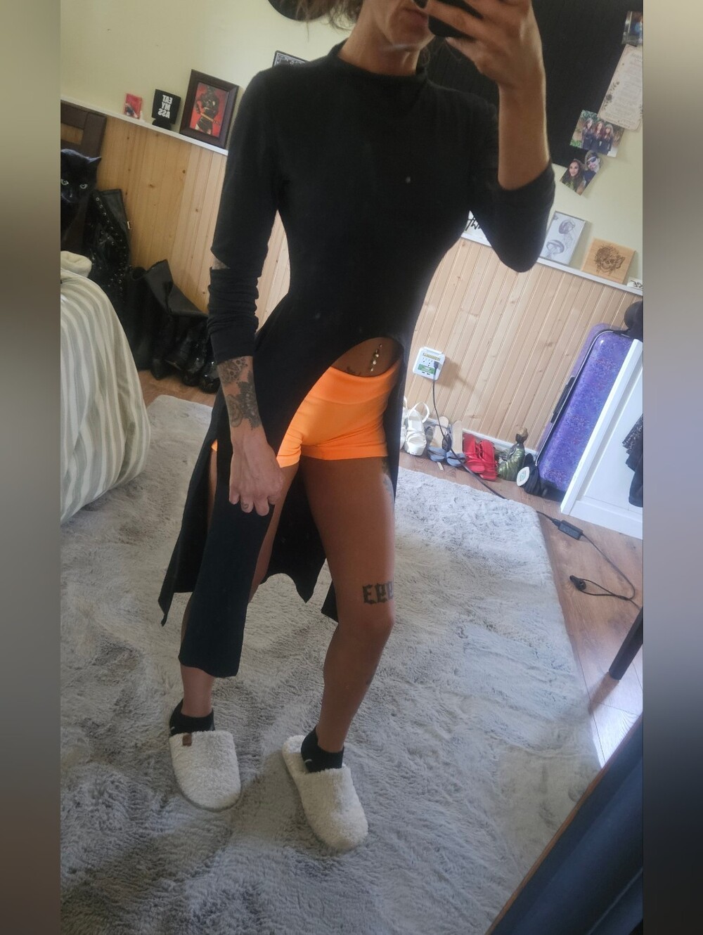 Black High-Slit Tunic Top